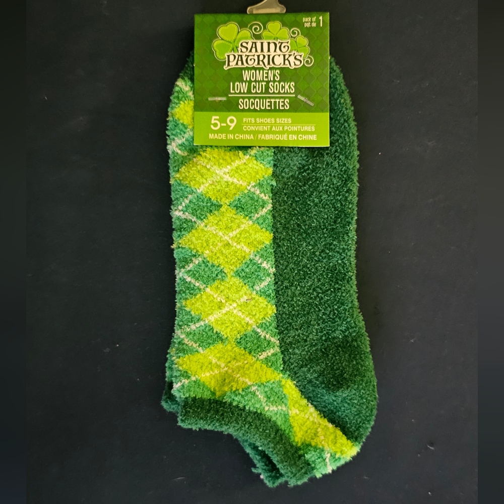 NWT Womens Low Cut Saint Patrick's Day Theme Socks, Fits Sizes 5-9
